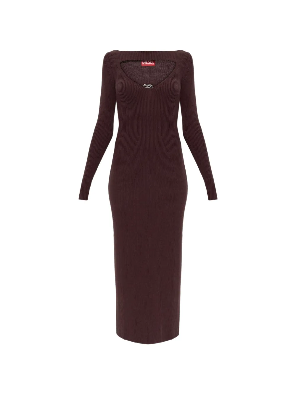 Diesel Jurk met uitgesneden logo Rood