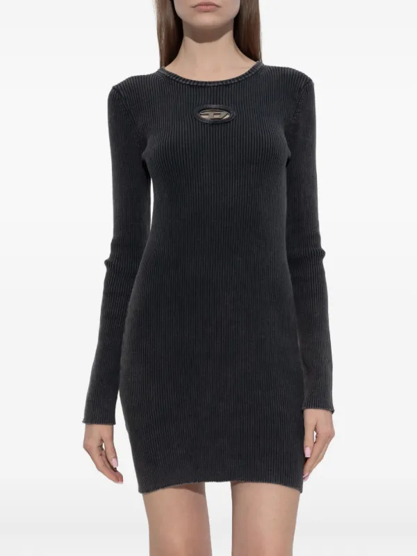 diesel black mini dress Gray M-Anchorage-LS Minidress Selling Sunset' Star Amanza ribbed cotton jersey Before60Julynosa Color:Ice Blue/Multi