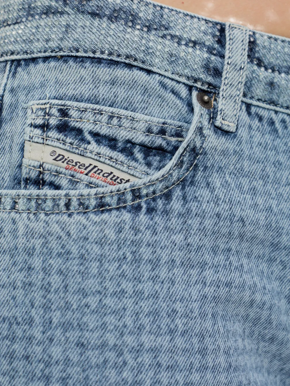 Diesel 1992 D-Jiann jeans met patroon Blauw