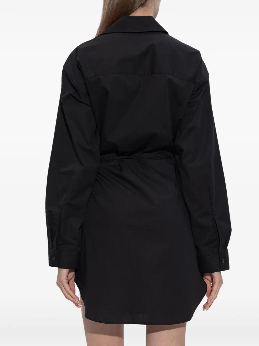 Diesel D-Delphos-S1 wikkeljurk met geborduurd logo Zwart