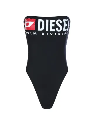 Diesel Strapless Swimsuit With Diesel Denim Division Logo | Black