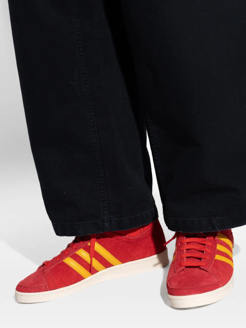adidas JABBAR gestreepte high-top sneakers Rood
