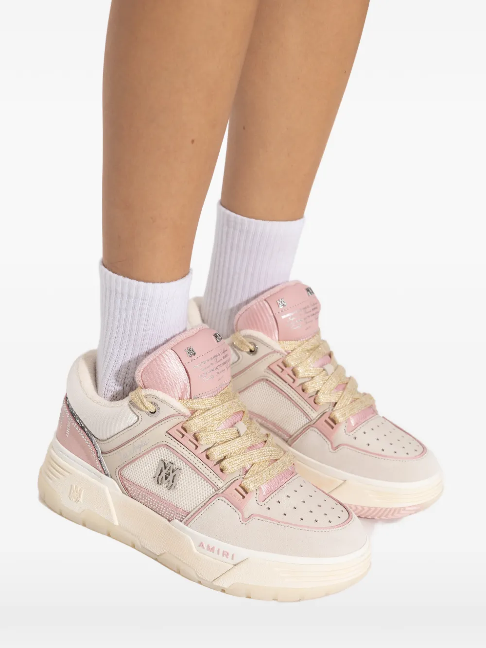 AMIRI glitter-embellished sneakers Beige