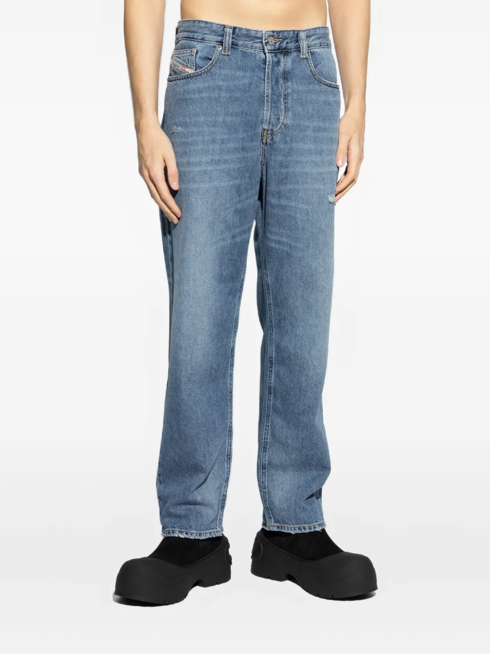 Diesel D-MACS gerafelde jeans Blauw