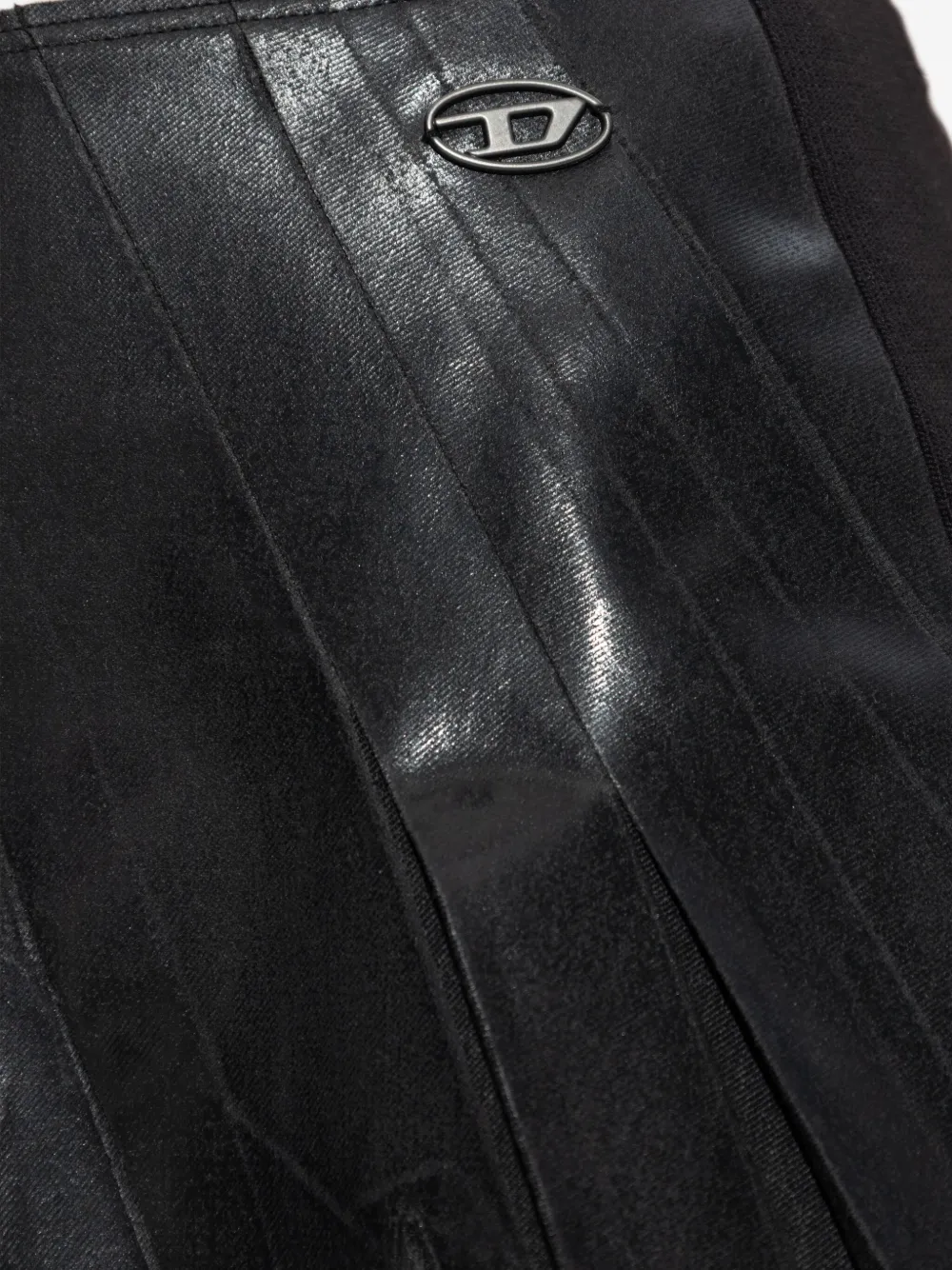 Diesel Rok met logoplakkaat en plooien Zwart