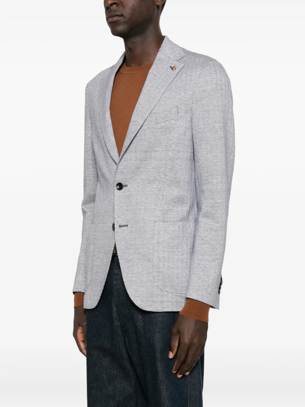 Latorre Herringbone-pattern Blazer - Blue 