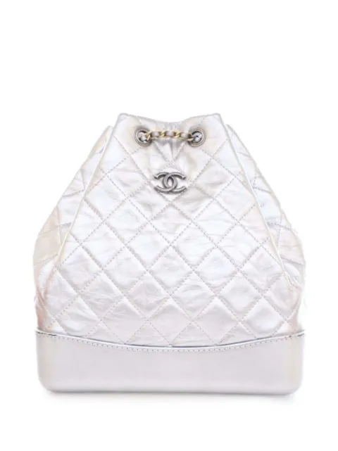 CHANEL Pre-Owned 2017-2018 Crumpled Metallic Calfskin Gabrielle backpack