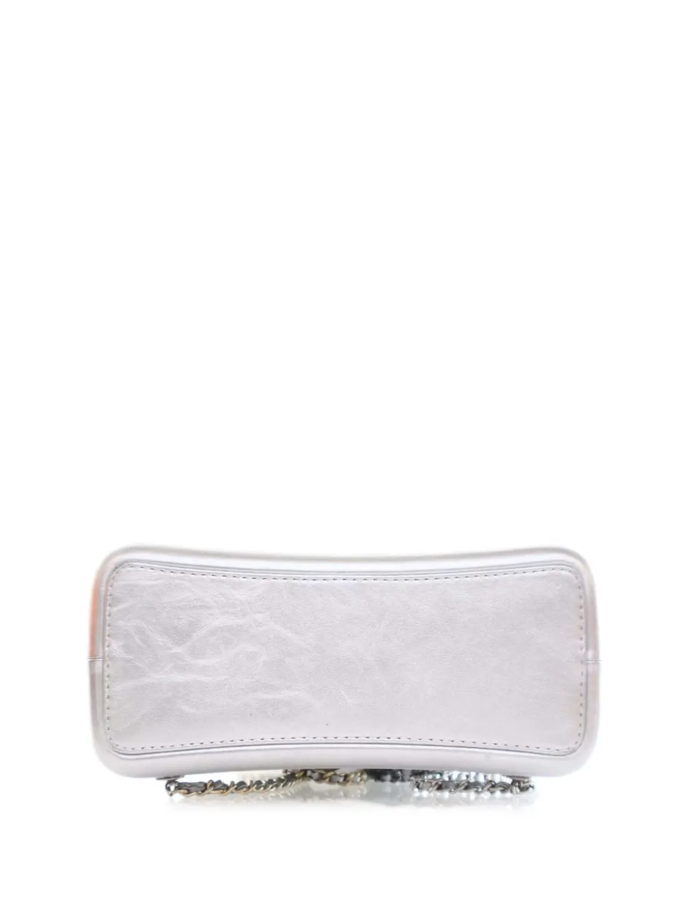 CHANEL Pre-owned 2017-2018 Crumpled Metallic Calfskin Gabrielle Backpack In Silver