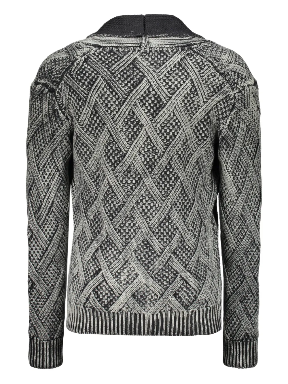 Moorer Lelio-ltc Diamond-knit Cardigan In Brown