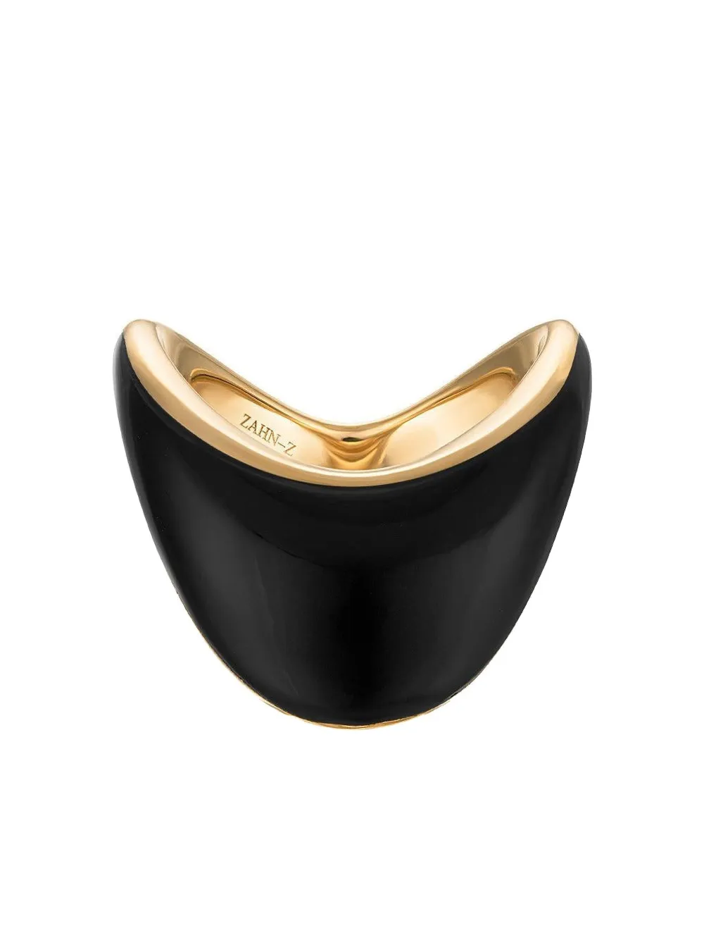 ZAHN-Z 14K yellow gold Zaha onyx ring - ゴールドトーン ZAHN-Z 14K yellow gold Zaha onyx ring - ゴールドトーン