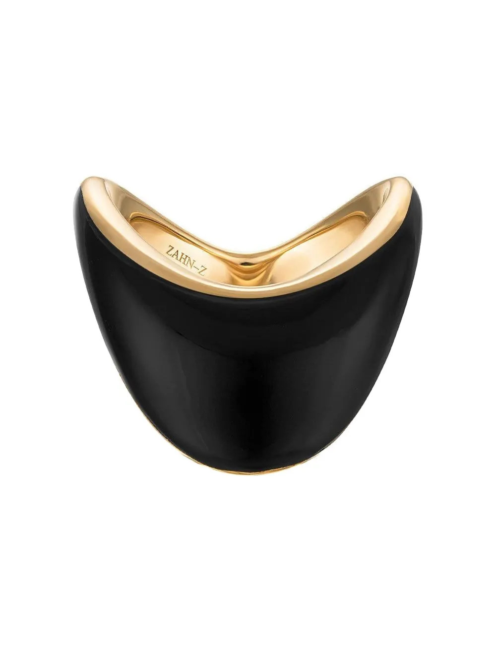 Zahn-z 14k Yellow Gold Zaha Onyx Ring In Gold