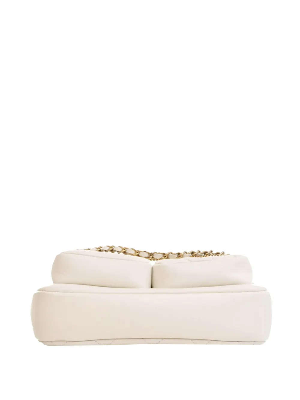 Pre-owned Chanel 2021-2025 Small Quilted Calfskin Camera Case Crossbody Bag In White