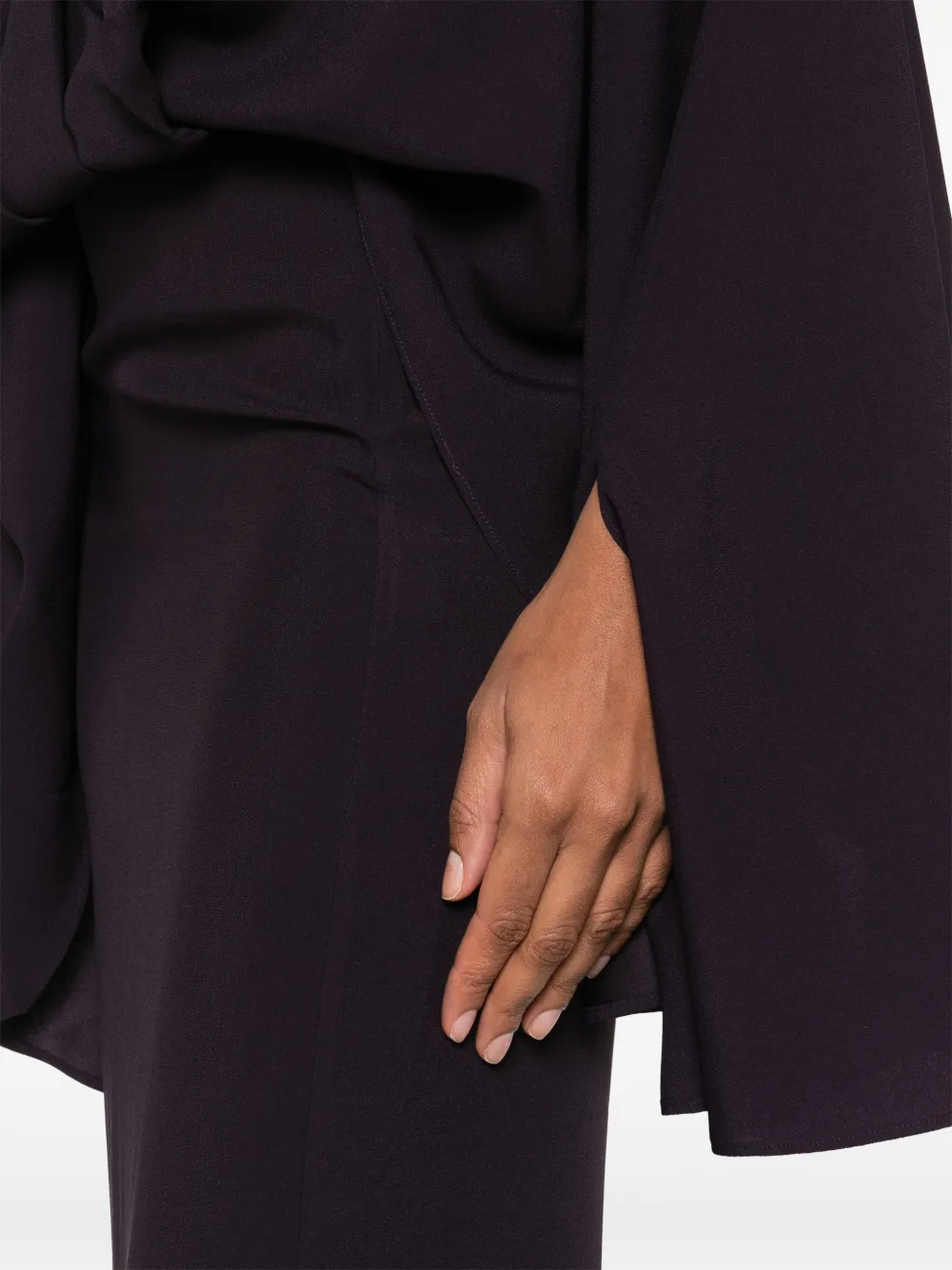 Taller Marmo Brooks Tie Neck Maxi Dress In Black