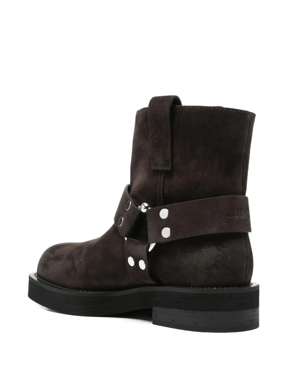 3juin Steve Buckle-strap Suede Boots In Brown