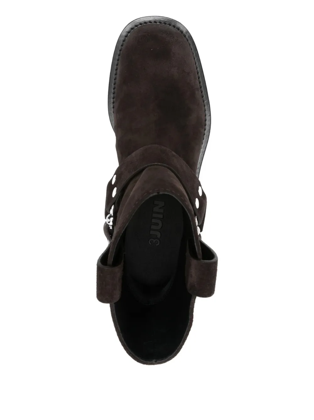 3juin Steve Buckle-strap Suede Boots In Brown