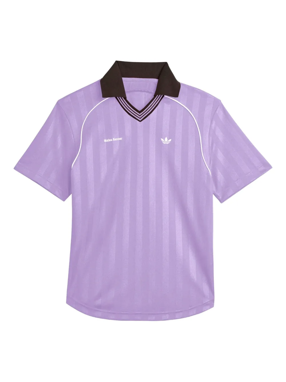 Wales Bonner X Adidas Striped Collar T-shirt In Purple