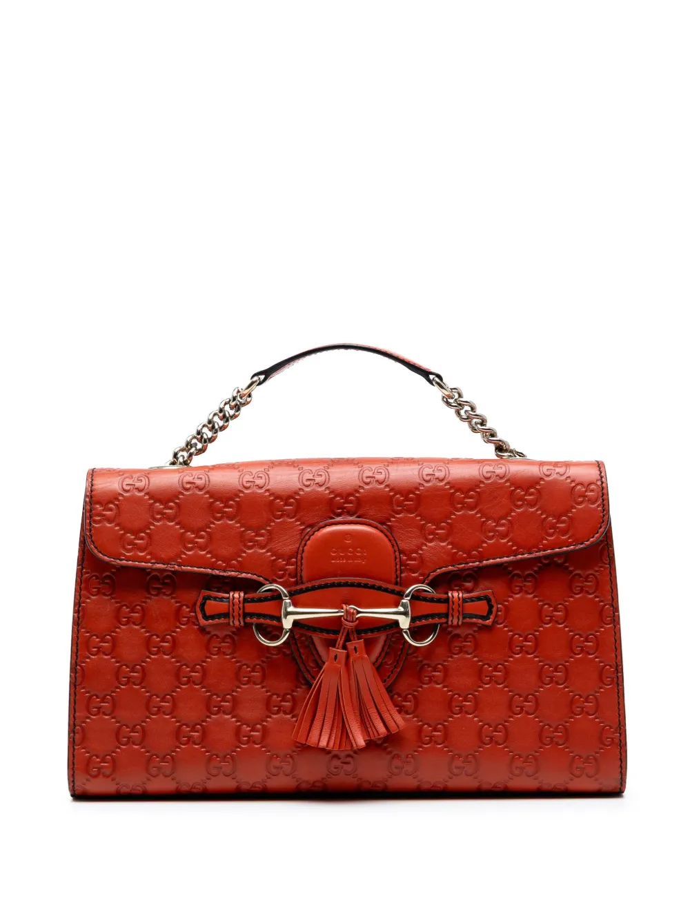 Pre-owned Gucci 2016-2025 Medium Ssima Emily Shoulder Bag In Orange