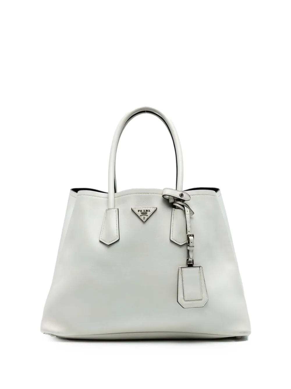 Prada Pre-Owned 2010-2025 Large City Calf Double satchel - Bianco