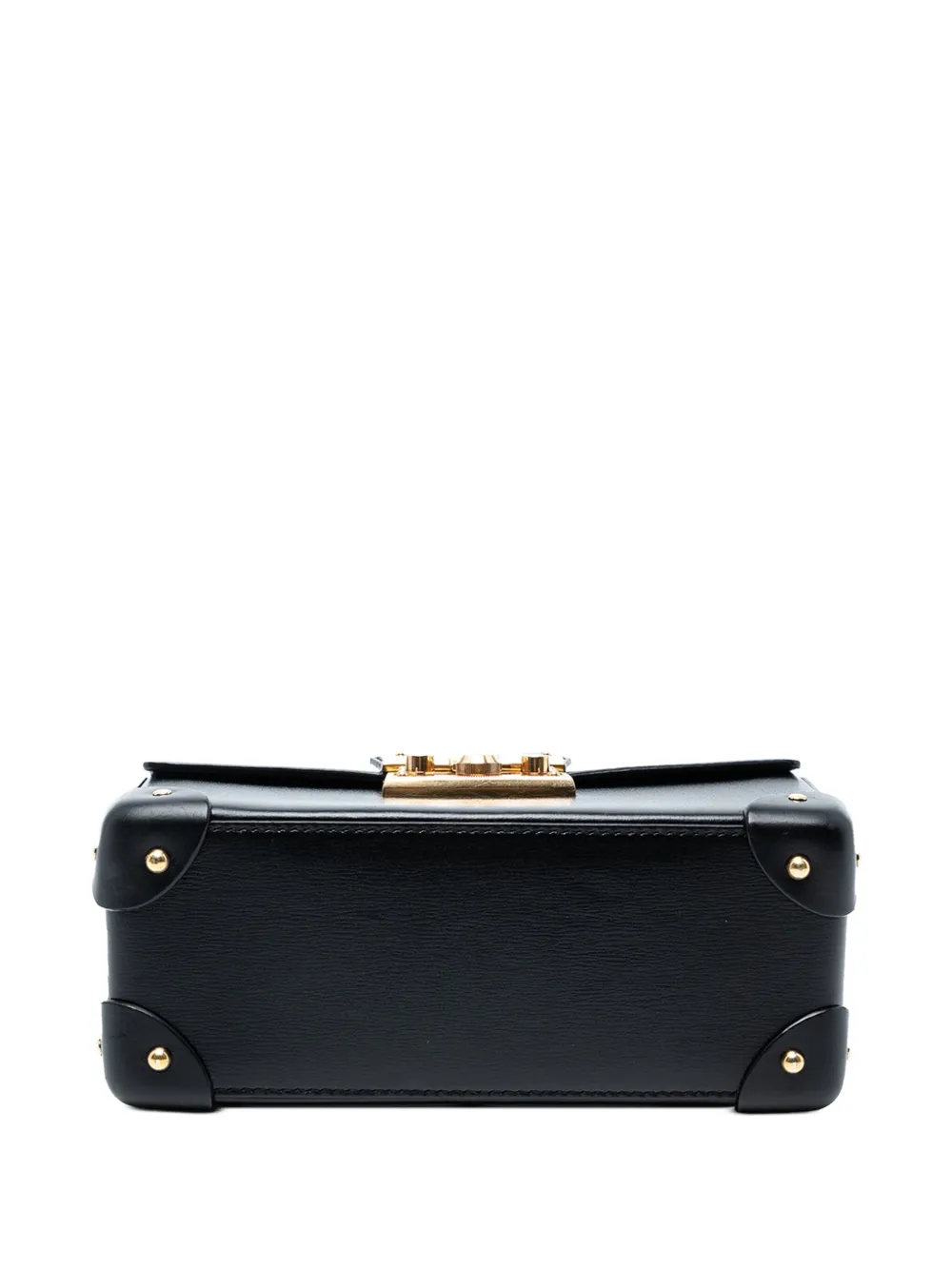 GUCCI Pre-owned 2016-2025 Small Leather Bamboo Padlock Satchel In Black