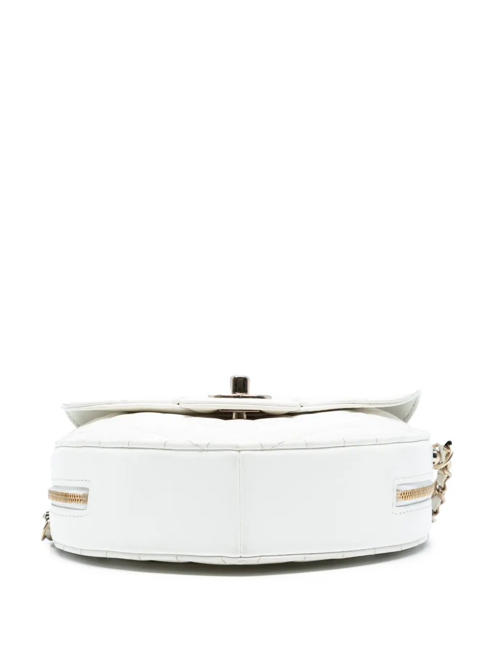 CHANEL Pre-owned 2021-2025 Lambskin Cc In Love Heart Crossbody Bag In White
