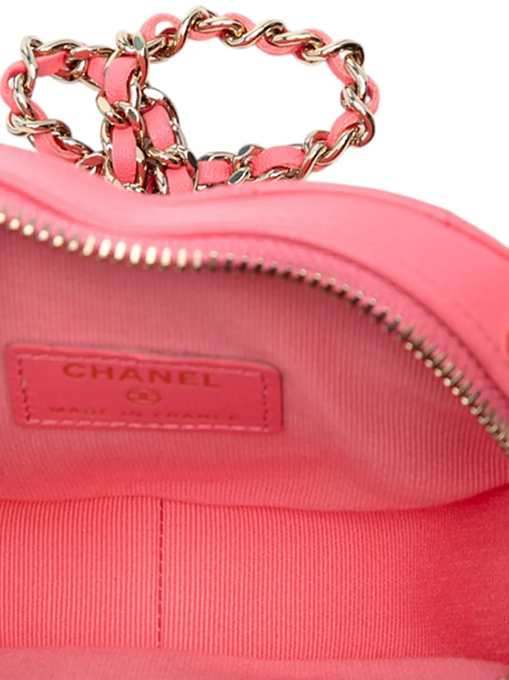 CHANEL Pre-owned 2021 Mini Lambskin Cc In Love Heart Crossbody Bag In Pink