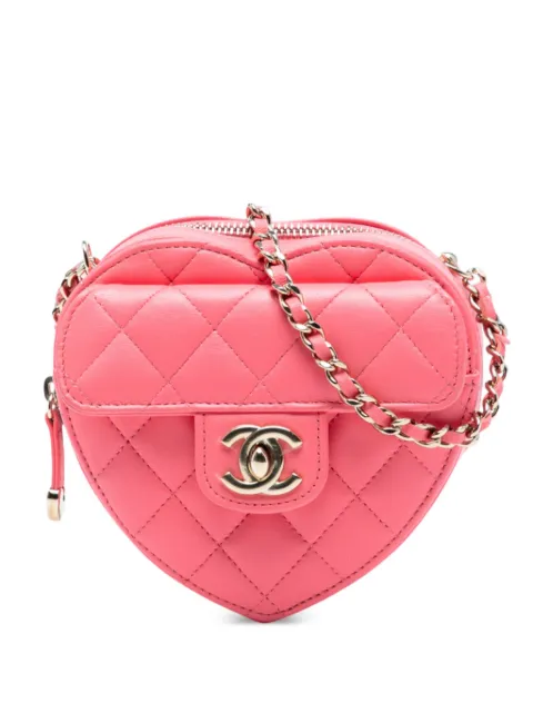 CHANEL Pre-Owned 2021 Mini Lambskin CC in Love Heart crossbody bag