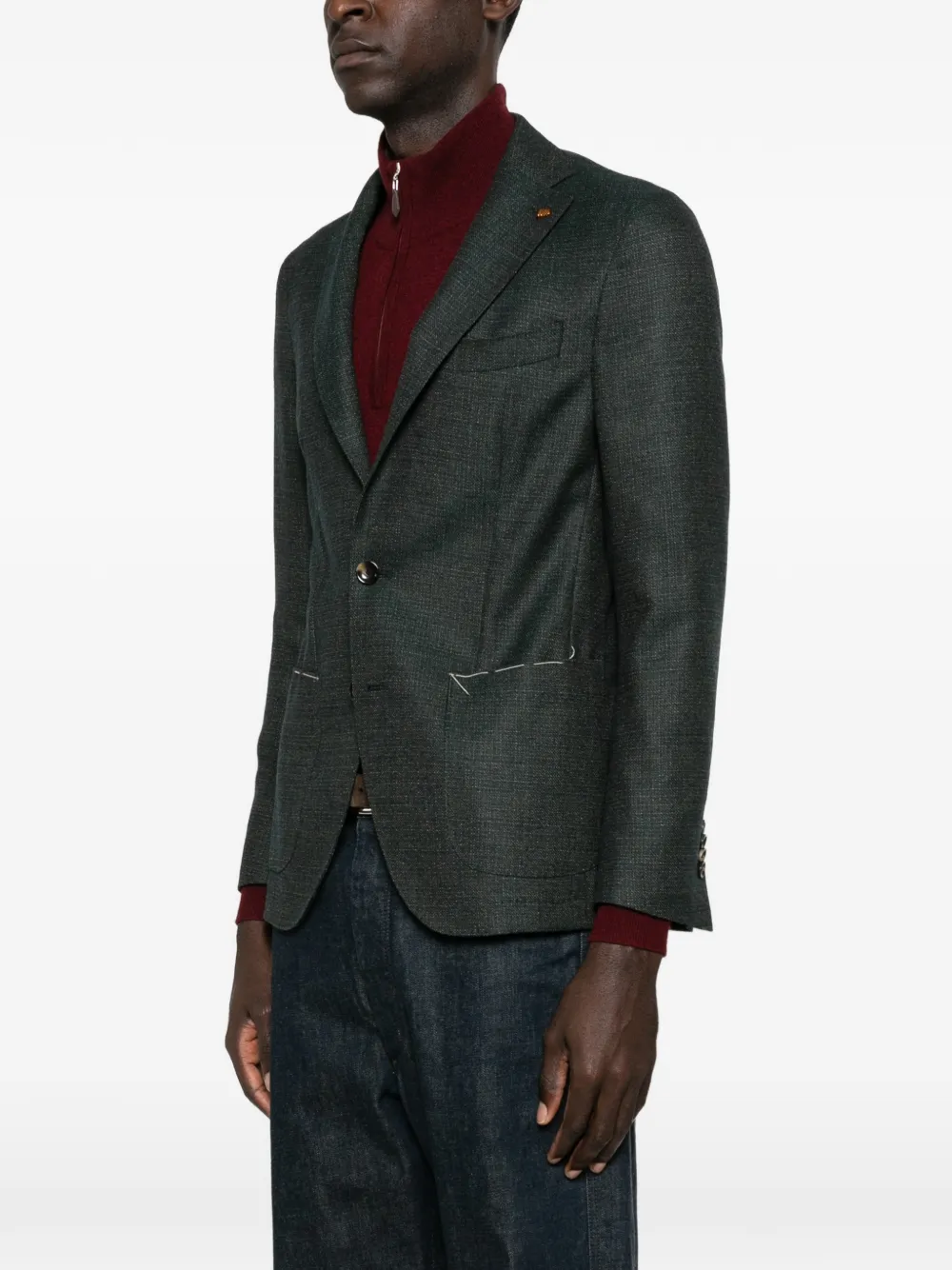  Latorre Notched-lapel Single-breasted Blazer - Green 