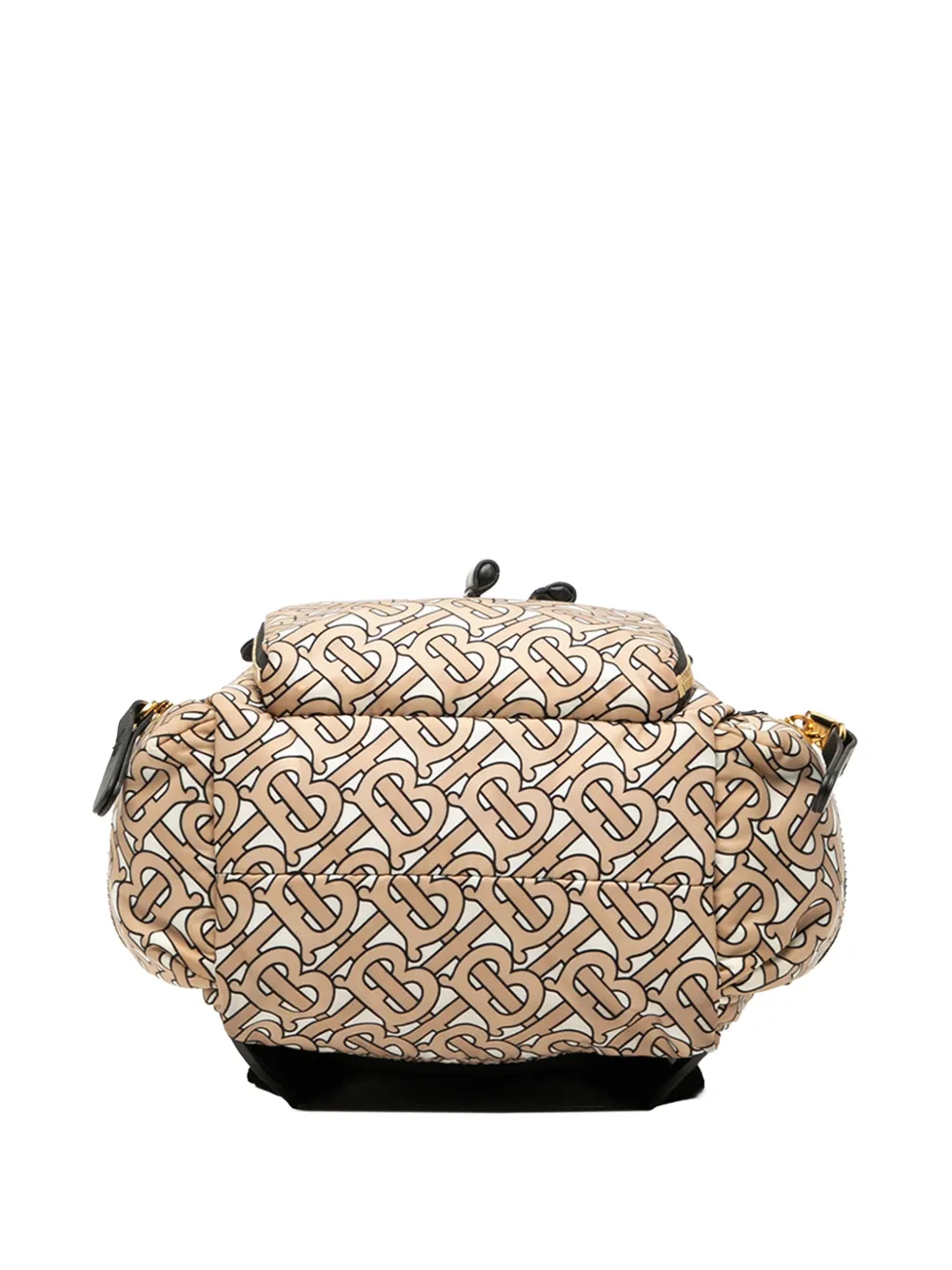 Pre-owned Burberry 2018-2025 Tb Monogram Nylon Backpack In Brown