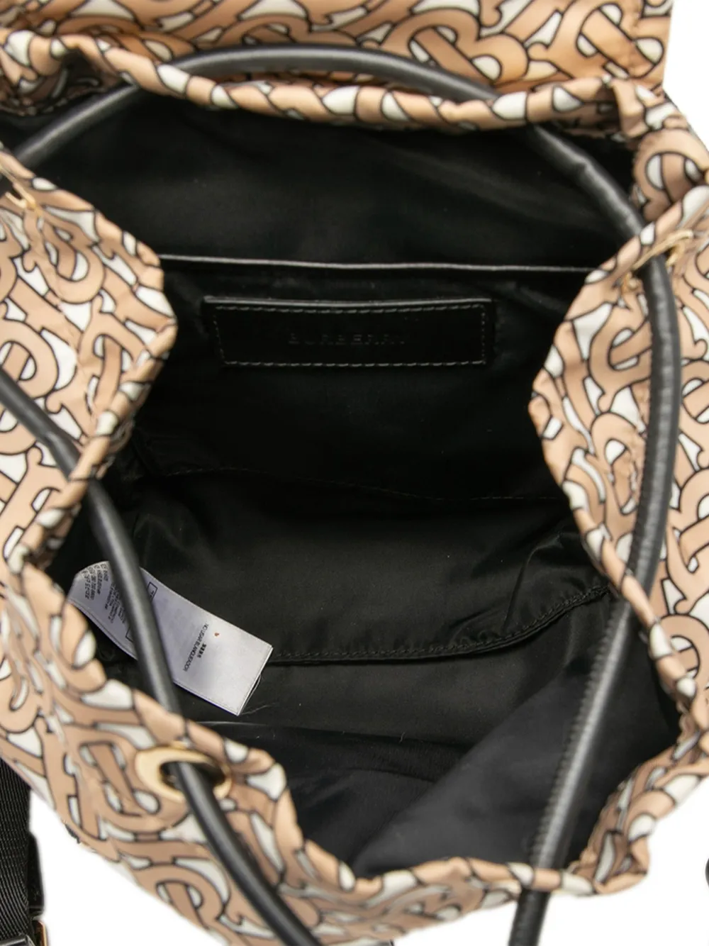 Pre-owned Burberry 2018-2025 Tb Monogram Nylon Backpack In Brown