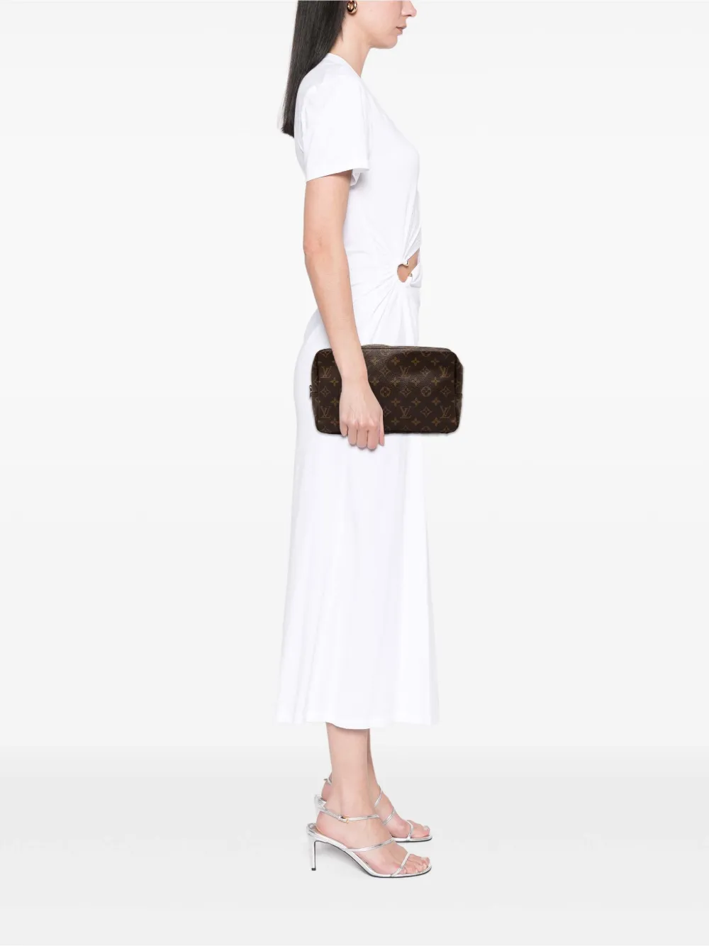 Pre-owned Louis Vuitton 1980-2020 Monogram Trousse Toilette 28 Clutch Bag In Brown