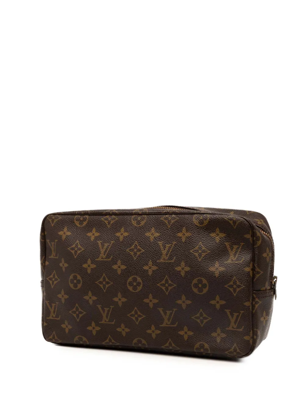 Pre-owned Louis Vuitton 1980-2020 Monogram Trousse Toilette 28 Clutch Bag In Brown