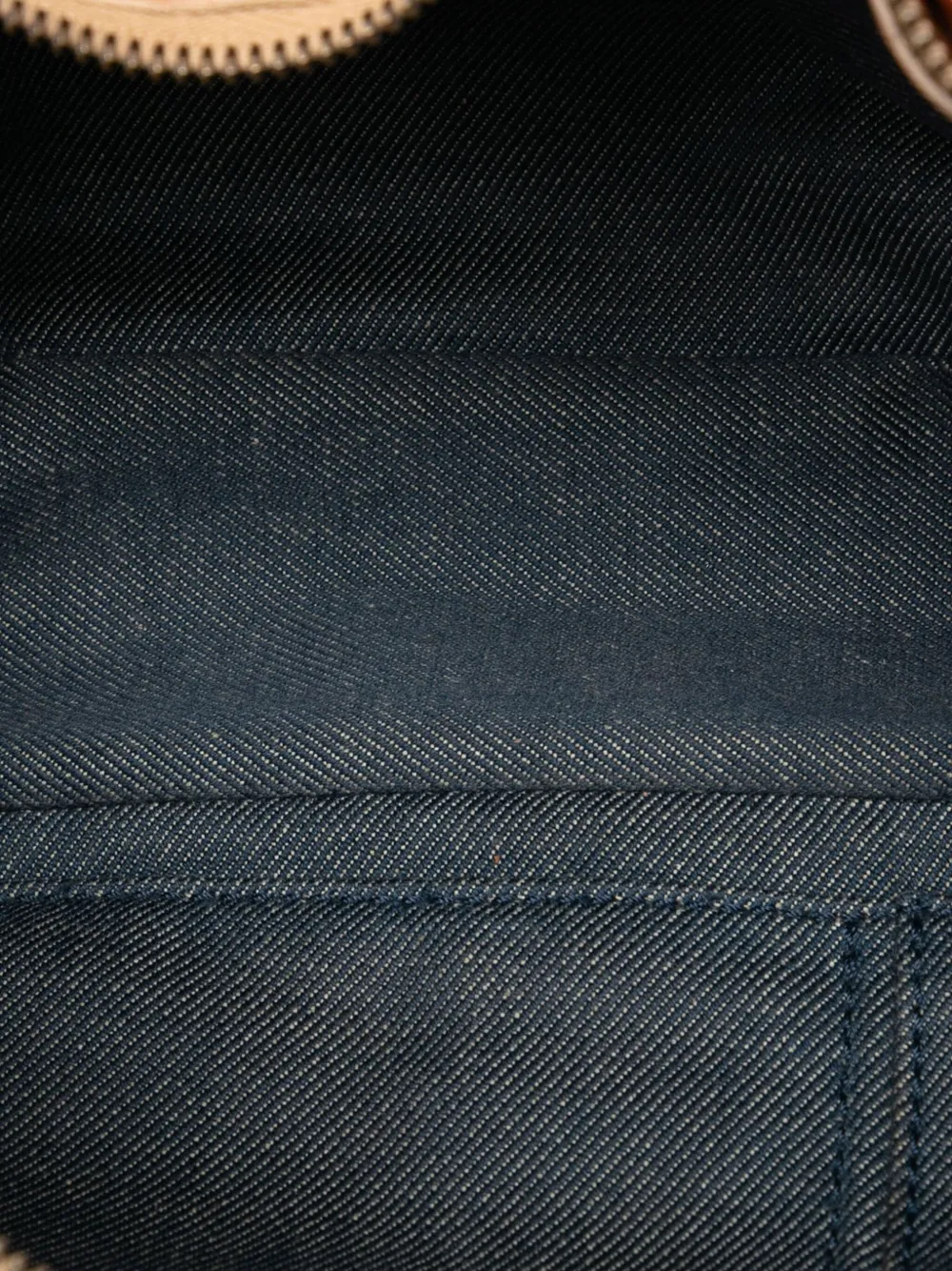 Pre-owned Celine 2000 Macadam Denim Shoulder Bag In Blue