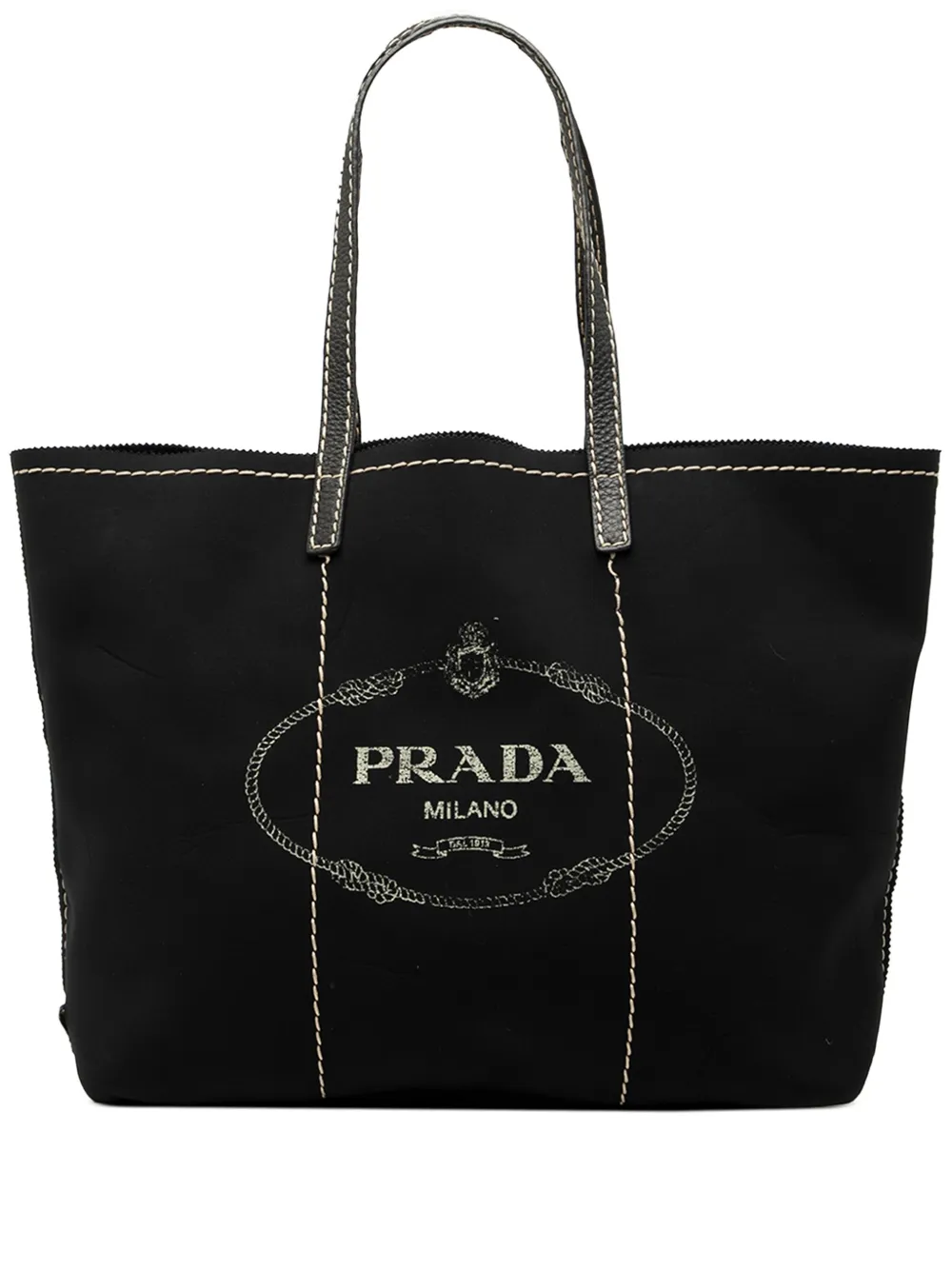Prada Pre-Owned totebag i neopren med logotyp från 2000-2020 | svart | Image 1
