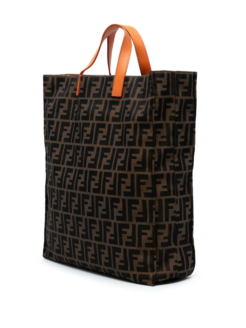 FENDI Pre-owned 2010-2025 Zucca Canvas Shopping Tote Bag In Brown