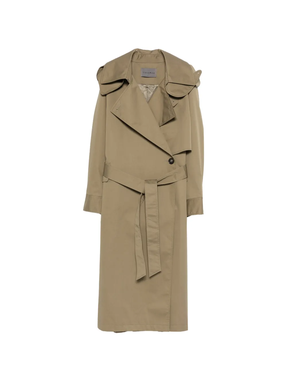LIBERADD belted trench coat - Verde