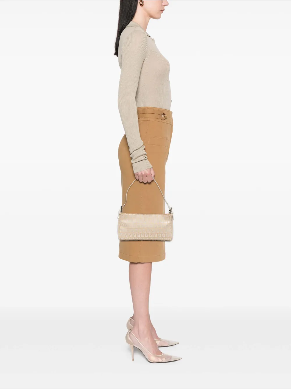 Fendi Pre-Owned 2000-2010 Zucchino Canvas Pochette shoulder bag | Pre-Owned | Image 2