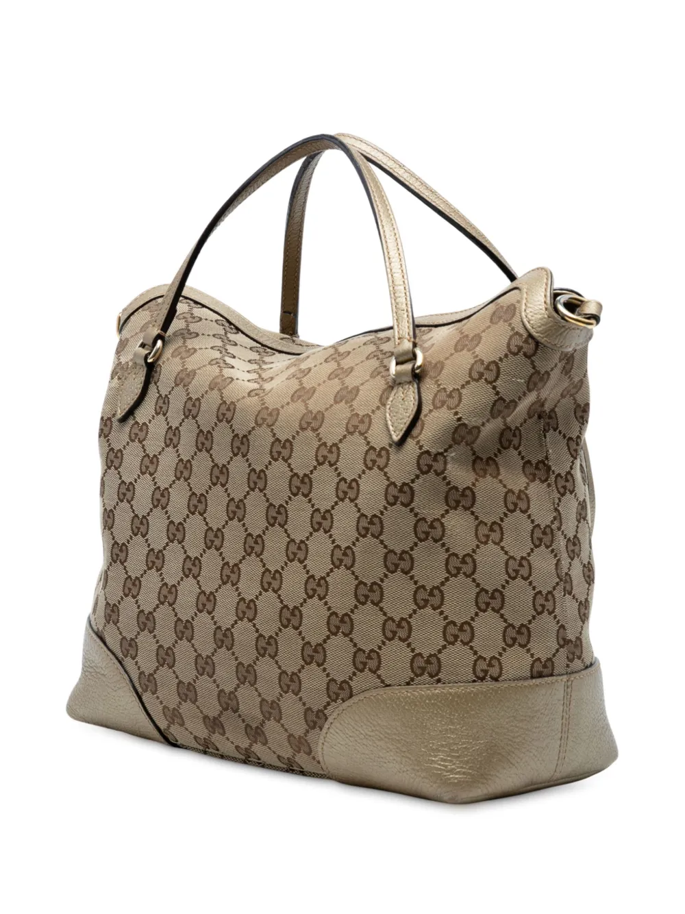 GUCCI Pre-owned 2016-2025 Medium Gg Canvas Bree Satchel In Brown