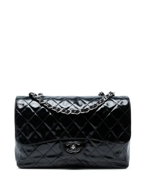 CHANEL Pre-Owned 2006-2008 Jumbo Classic Crinkled Patent Single Flap shoulder bag