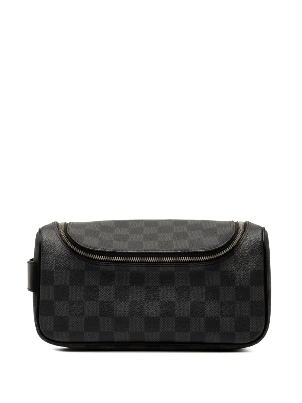 Pre-owned Louis Vuitton 2009 Damier Graphite Toiletry Pouch Clutch Bag In Black