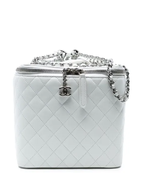 CHANEL Pre-Owned 2011 Large Quilted Lambskin Top Handle Jewelry Box With Chain vanity bag