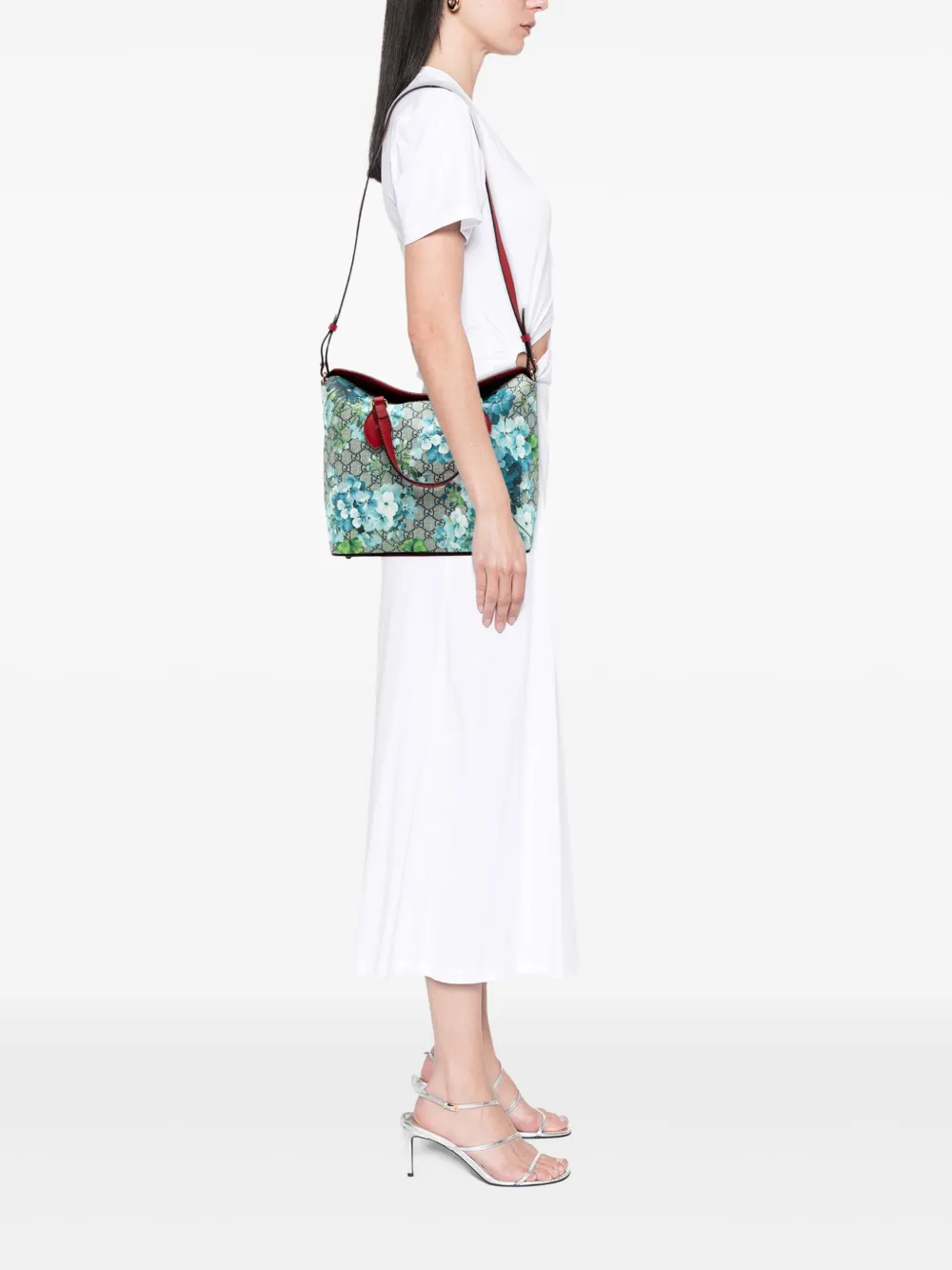 Gucci Pre-Owned 2016-2025 GG Supreme Blooms Linea A Fold Over Tote satchel | Pre-Owned | Image 2