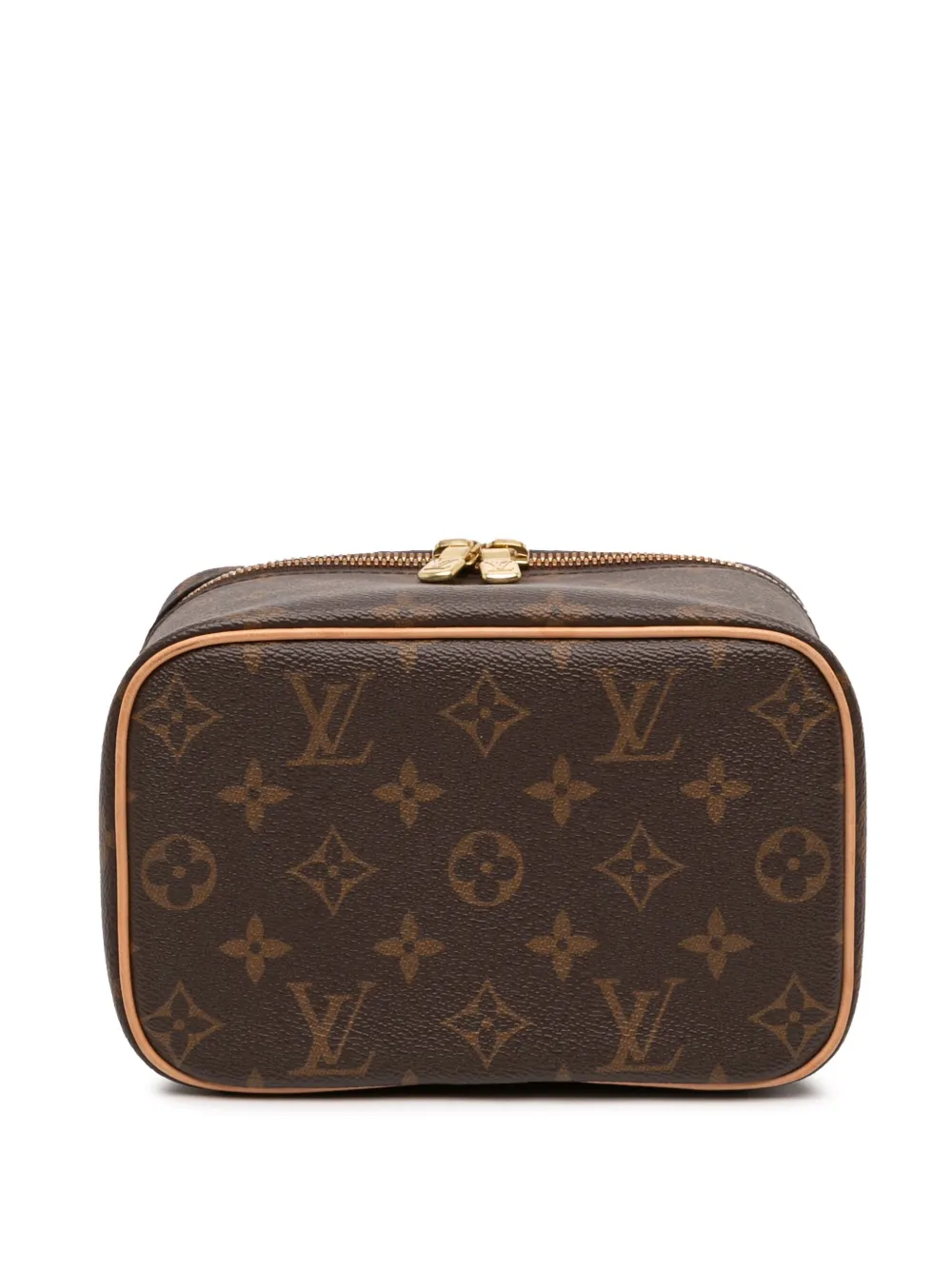 Pre-owned Louis Vuitton 2021-2025 Monogram Nice Mini Case Vanity Bag In Brown