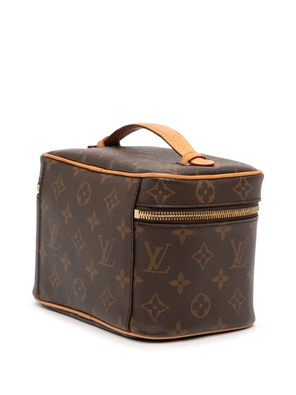 Pre-owned Louis Vuitton 2021-2025 Monogram Nice Mini Case Vanity Bag In Brown