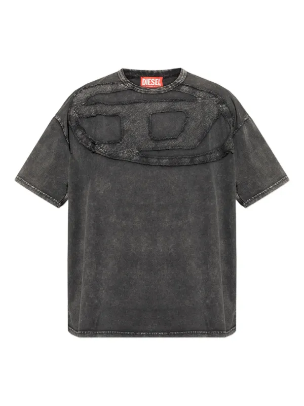 T-Boxt-Q21 DIESEL Tシャツ Men's Cotton T-shirt with Diesel Biscotto print | Black | Diesel