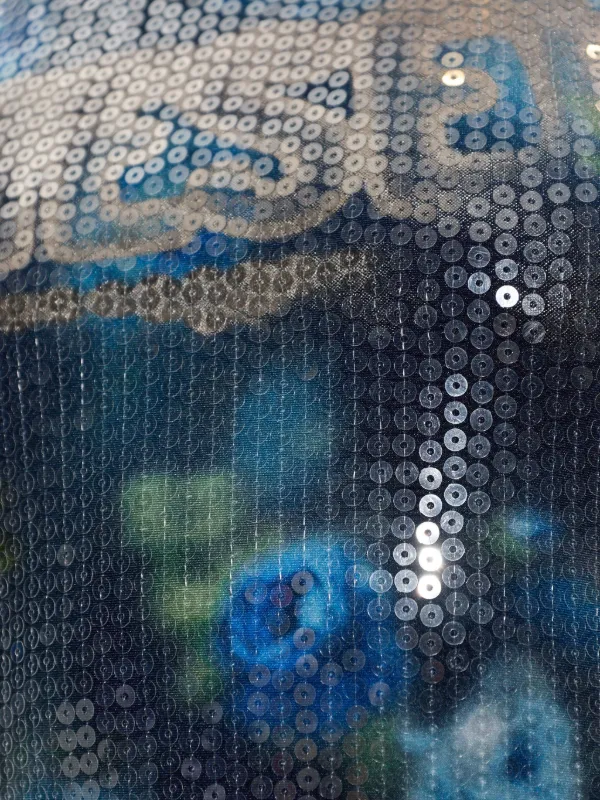 Diesel floral-print Jersey Top With Sequins | Blue | FARFETCH