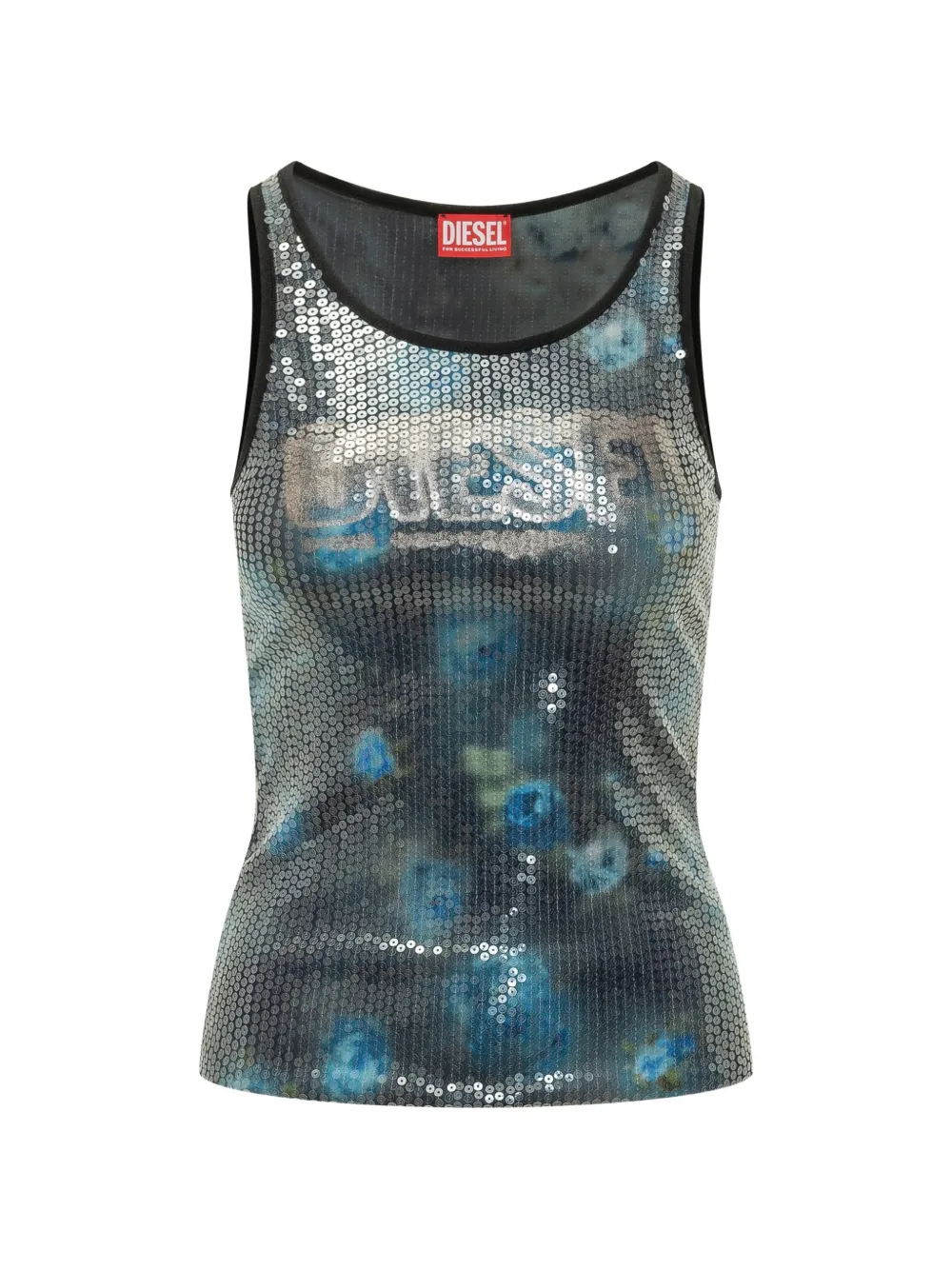 Diesel sequin T-Unky top - Blu