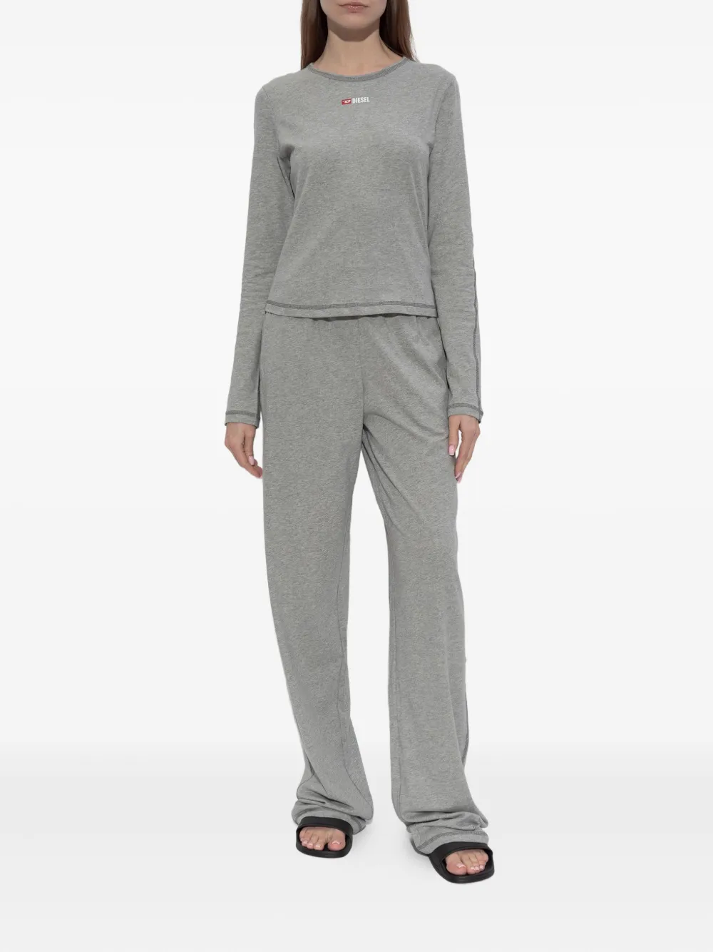 Diesel Gilda-d-core Logo-print Pyjama Set In Gray