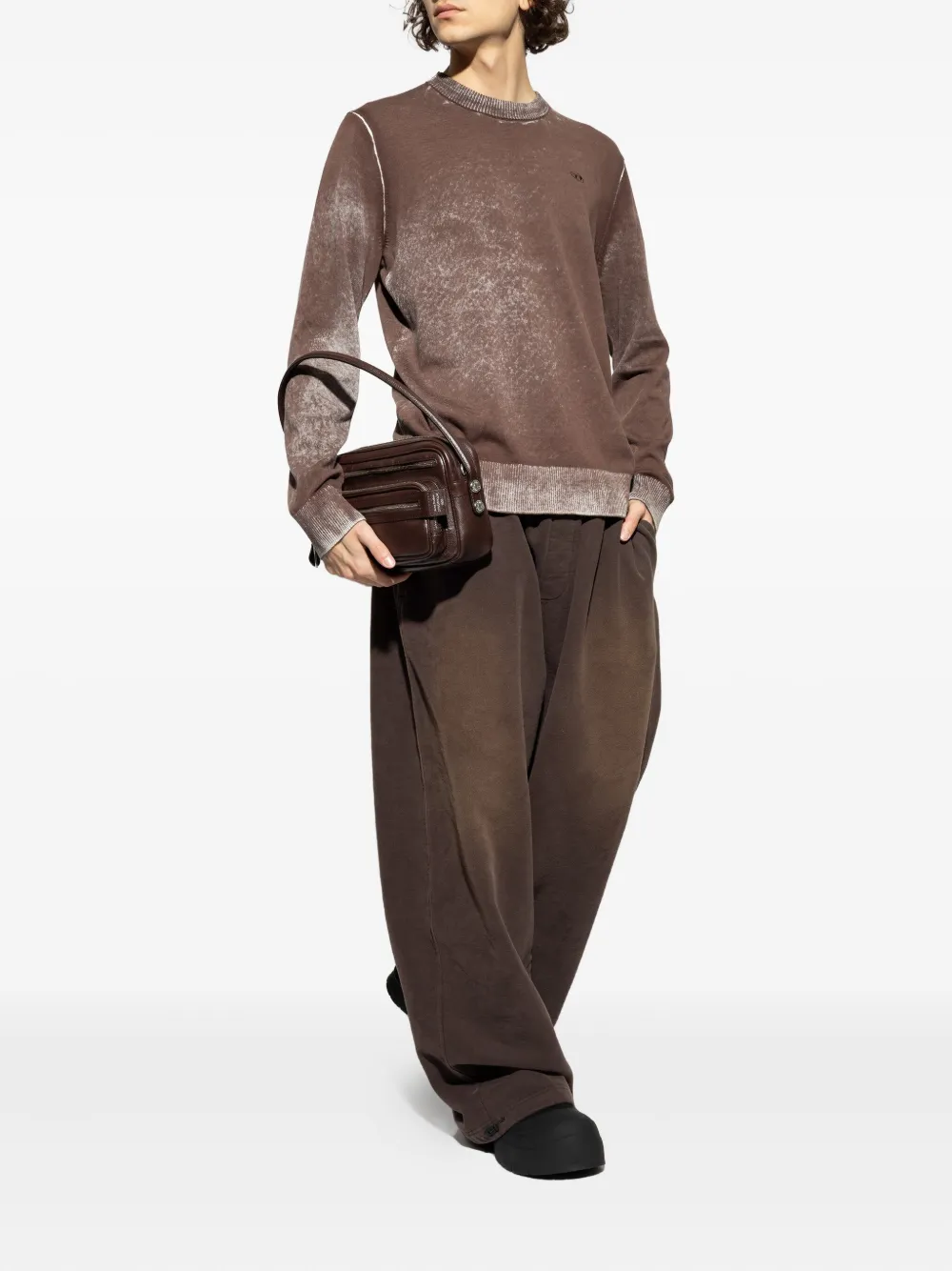 Diesel K-Laurent logo-embroidered sweater - Bruin