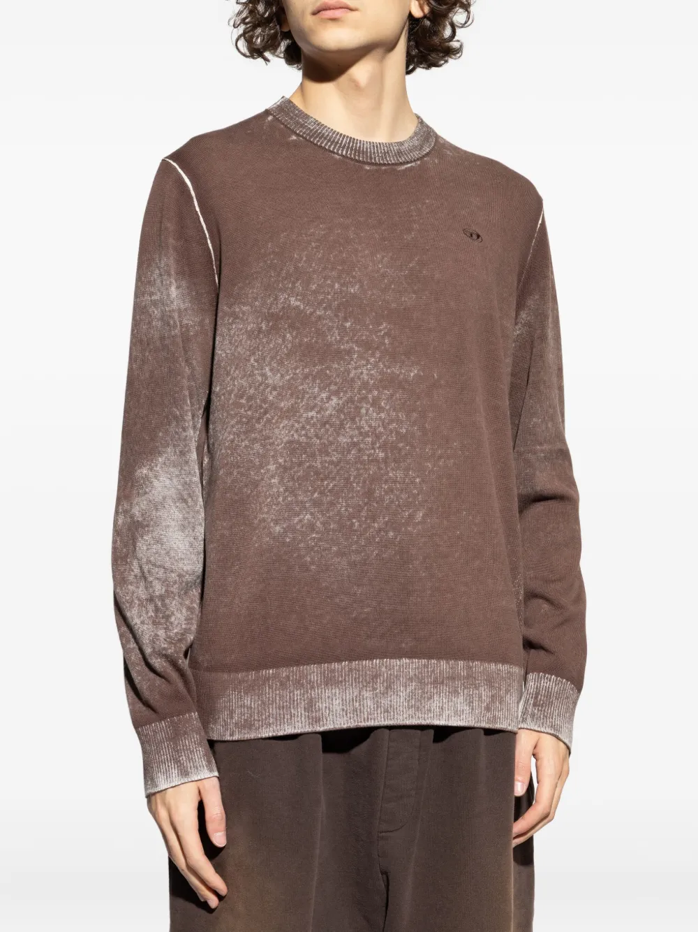 Diesel K-Laurent trui met geborduurd logo Bruin