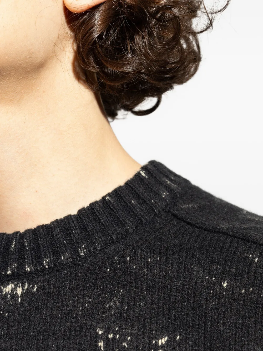 Diesel K-MAXENSE gerafelde trui Zwart